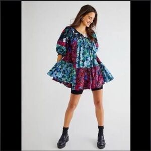 Free People Prairie Field Tunic Mini Dress NWOT - Floral Size medium